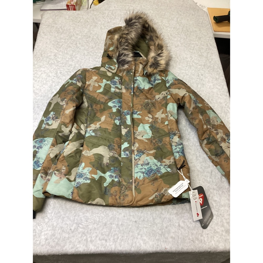 Obermeyer Tuscany II Jacket Vintage Camo Floral Ski Puffer Faux Fur Hood 11225 8